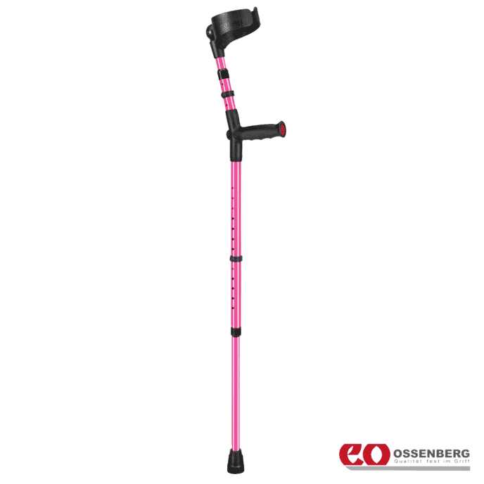 ossenberg soft grip double adjustable crutches pink single