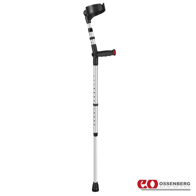 ossenberg soft grip double adjustable crutches silver single