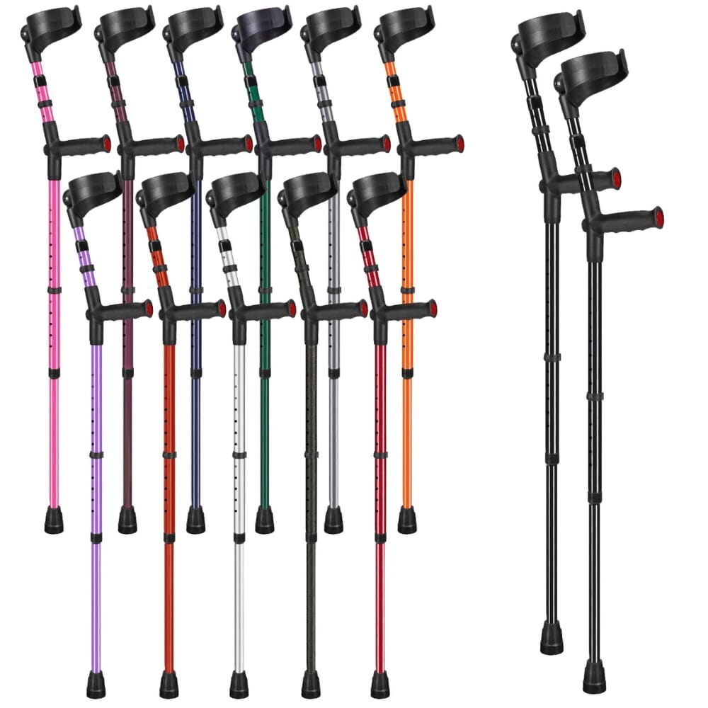 View Ossenberg Soft Grip Double Adjustable Crutches Pink Single information