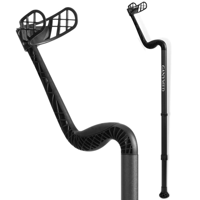 ossenberg soft grip ganymed crutches black single