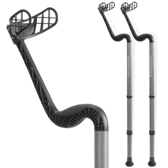 ossenberg soft grip ganymed crutches grey pair