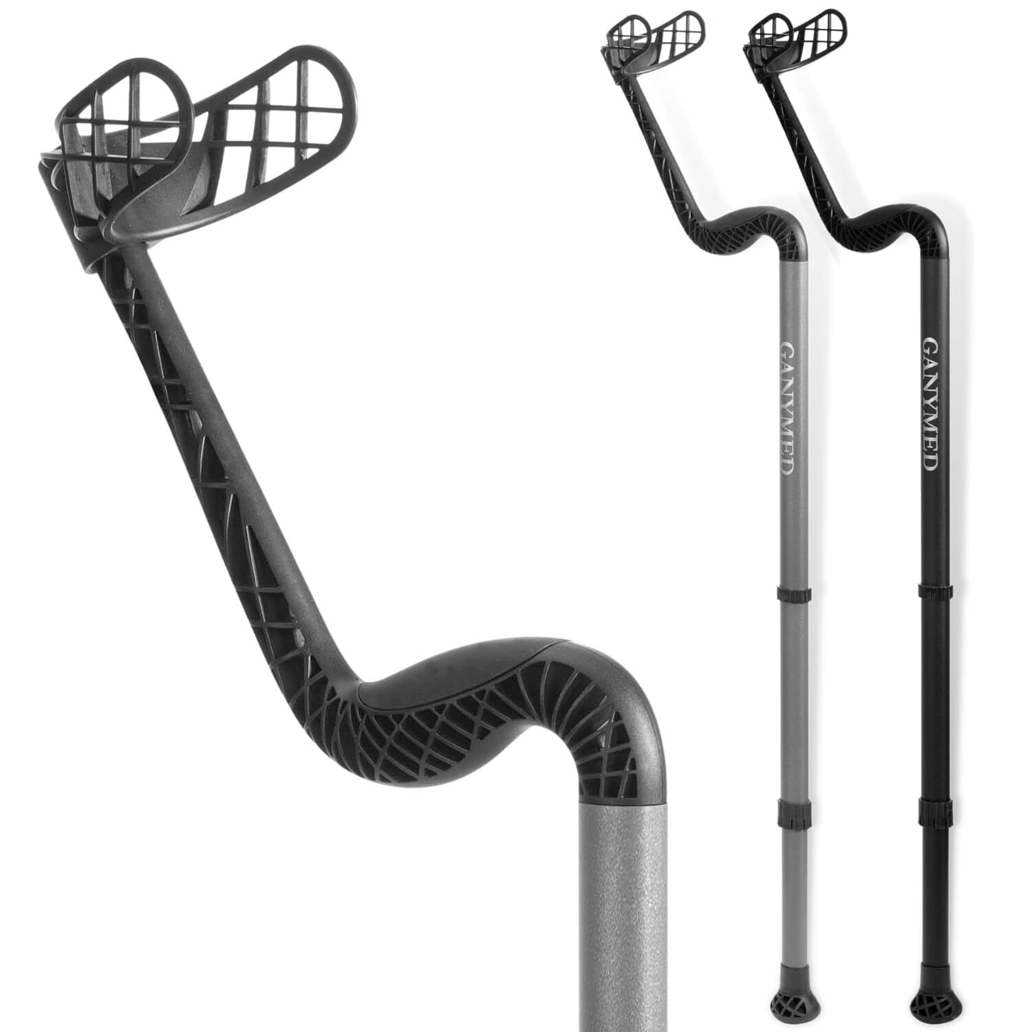 View Ossenberg Soft Grip Ganymed Crutches Black Pair information