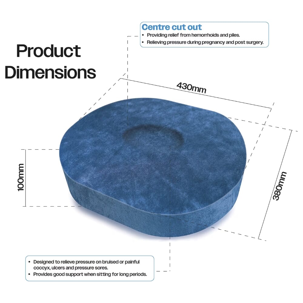 oval support cushion dimensions