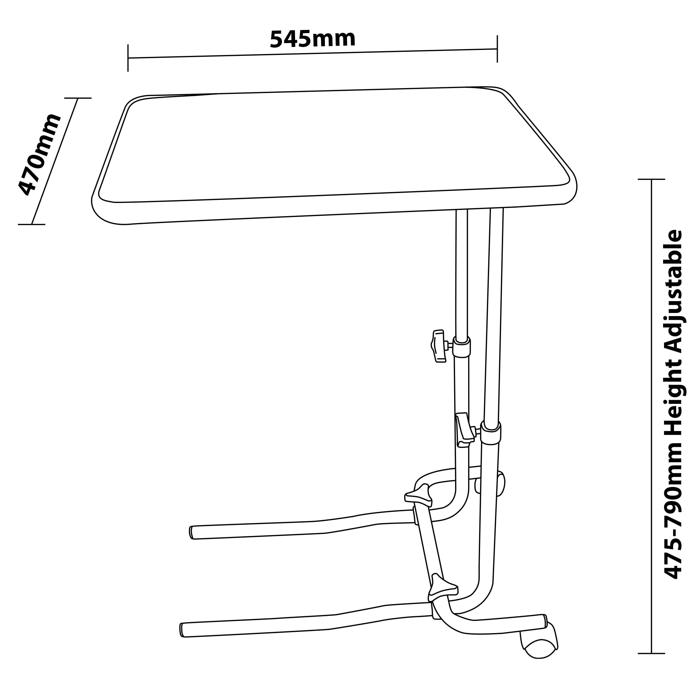 overbed table 2 or 4 castor 6