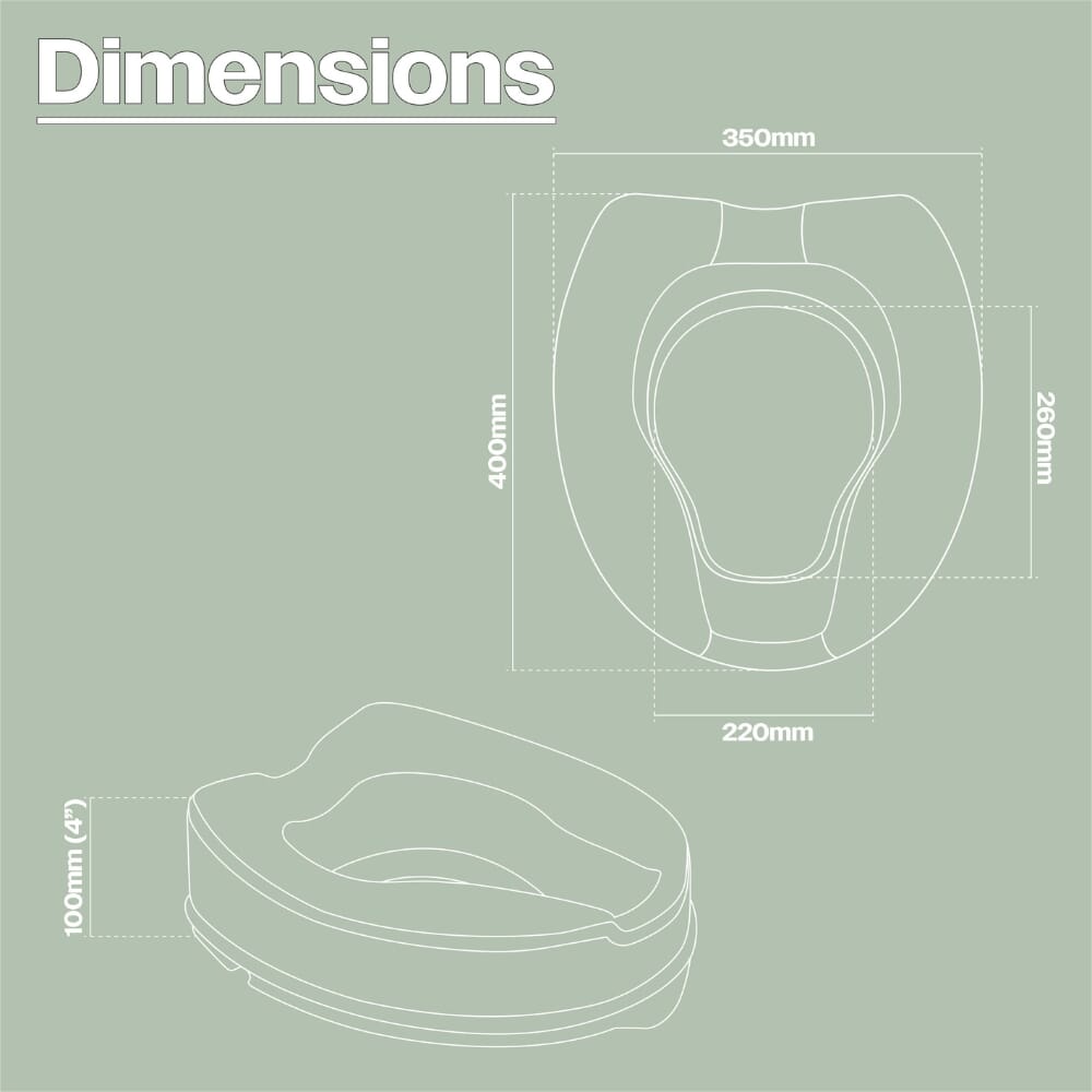padded raised toilet seat dimensions
