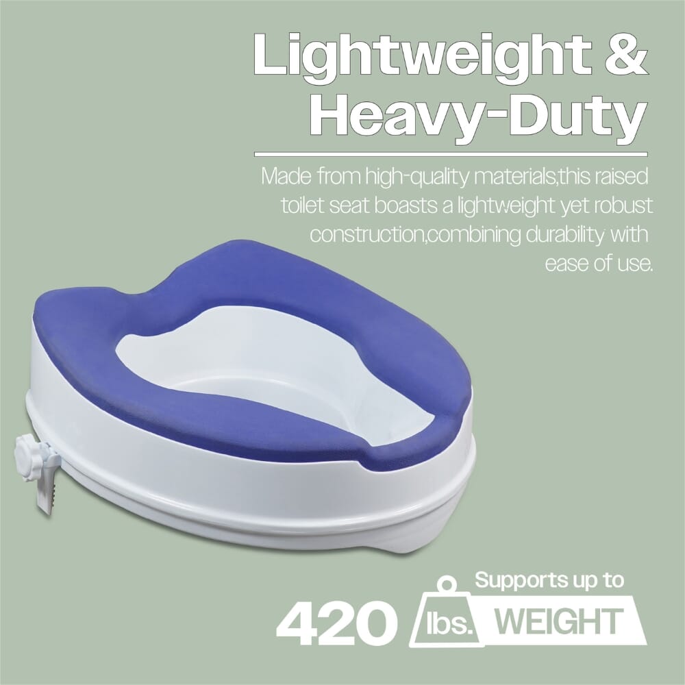 padded raised toilet seat heavy duty