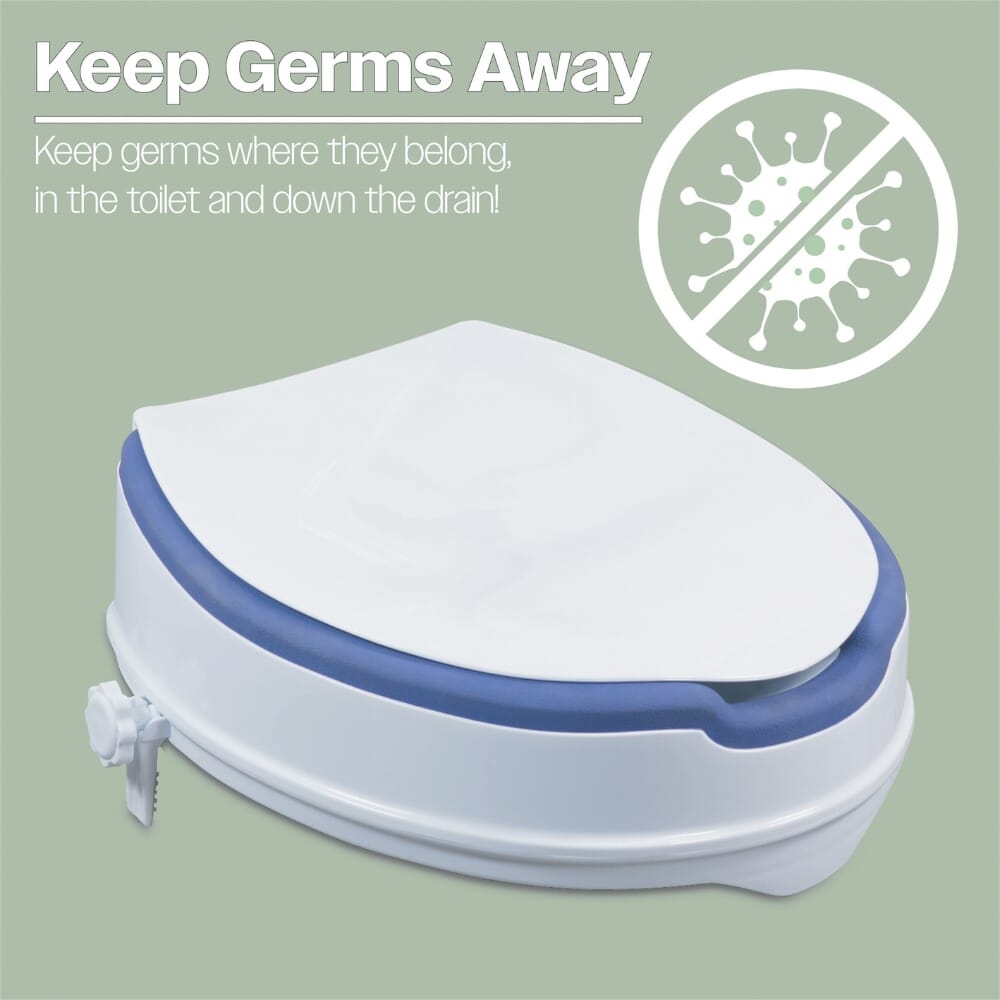 padded raised toilet seat with lid keep germs away