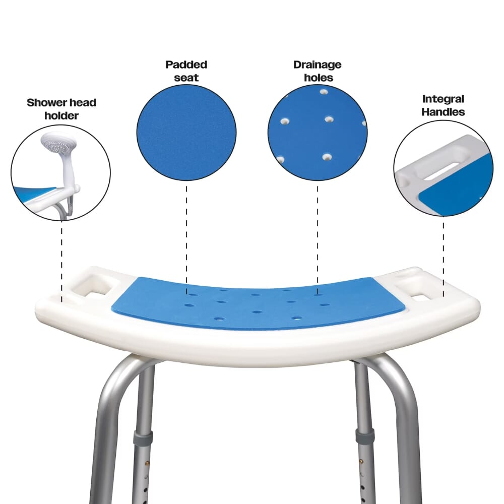 padded shower stool seat features