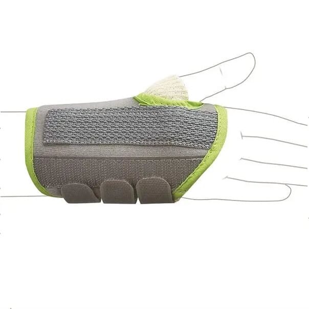 paediatric wrist splint underneath