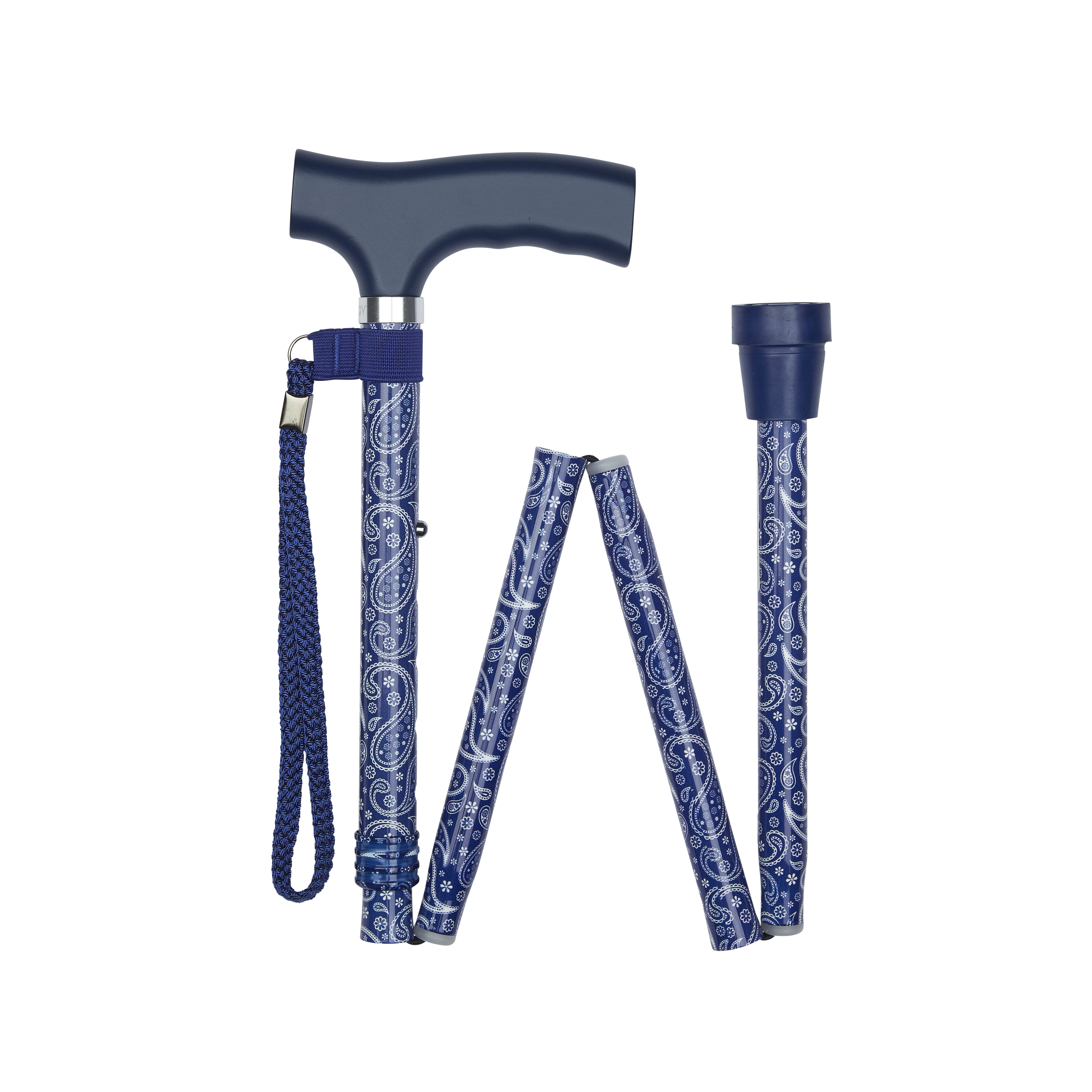 paisley pattern folding stick blue folded