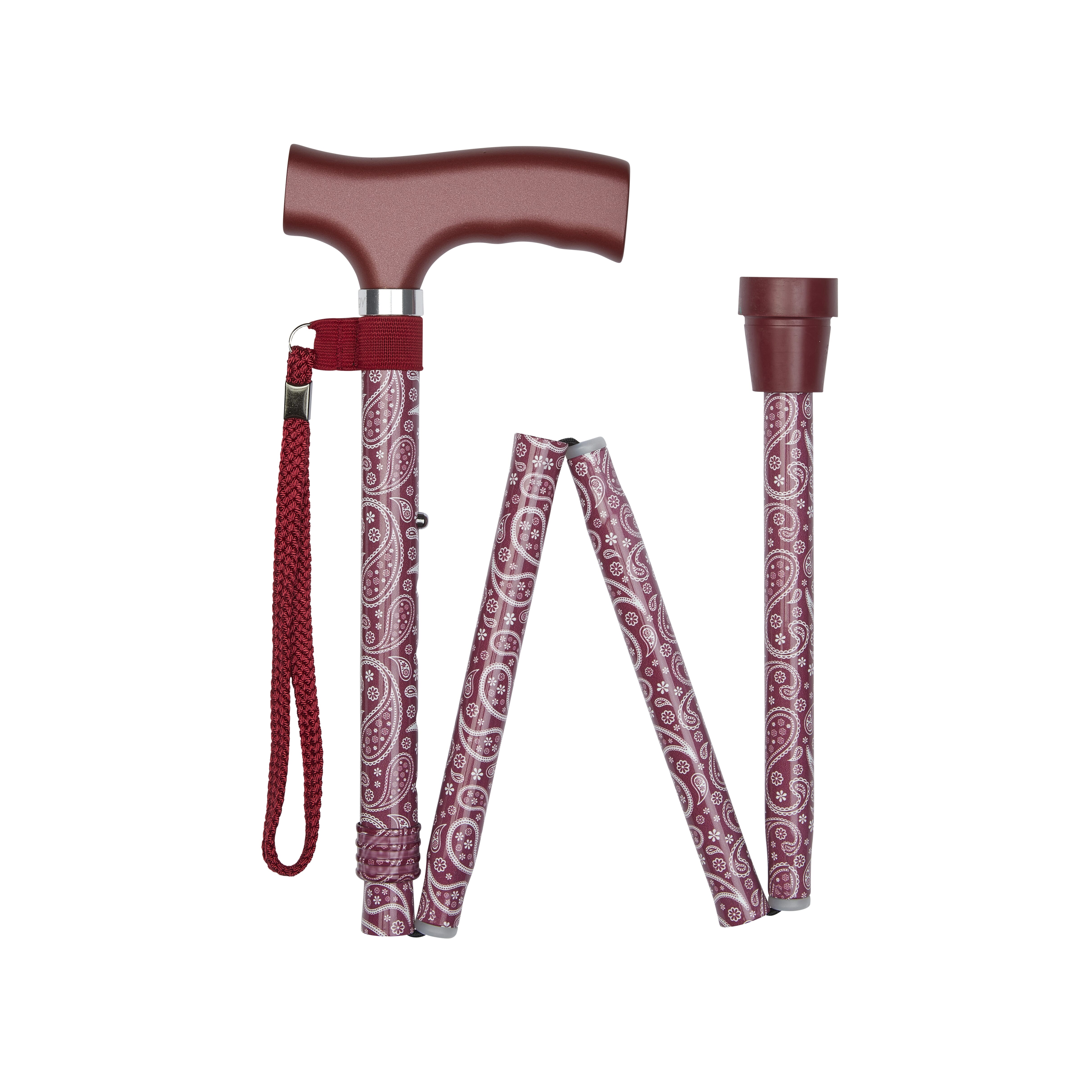 paisley pattern folding stick red folded