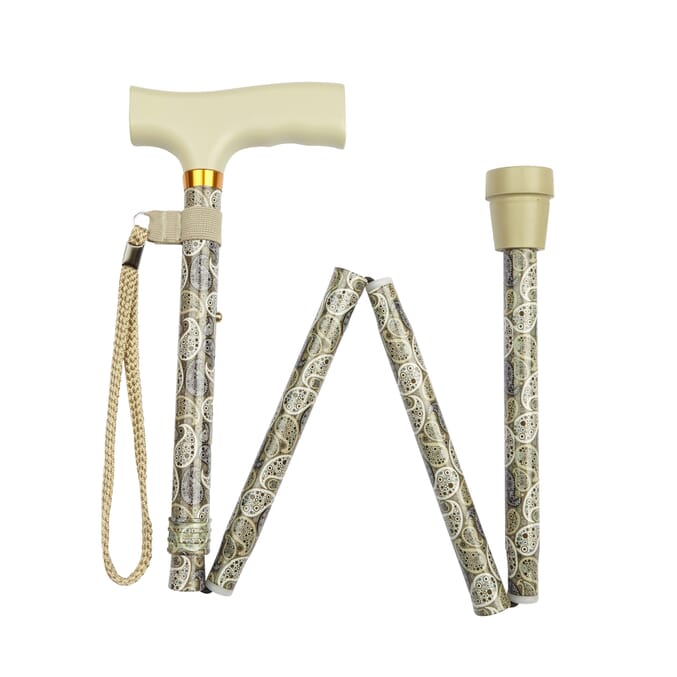 paisley pattern folding stick sage folded