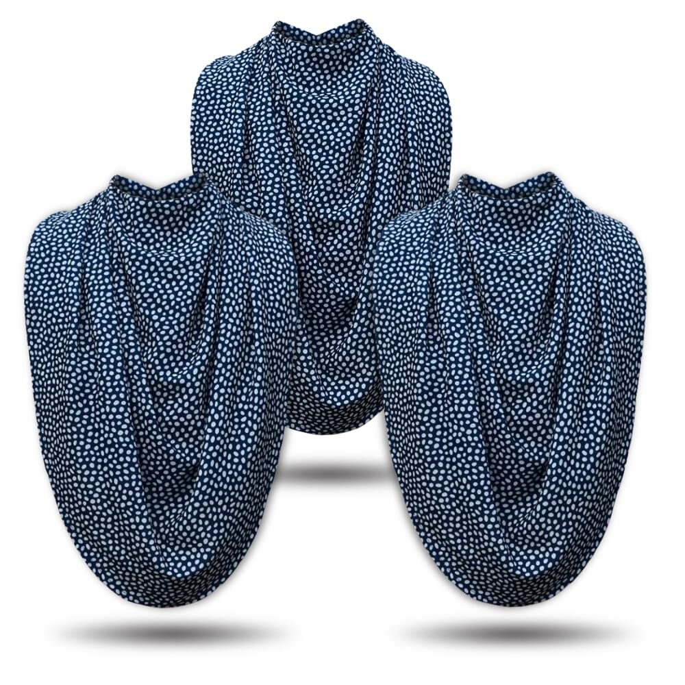 pashmina neck clothing protector blue dots pack of 3