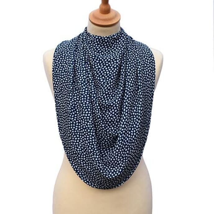 pashmina neck clothing protector blue dots