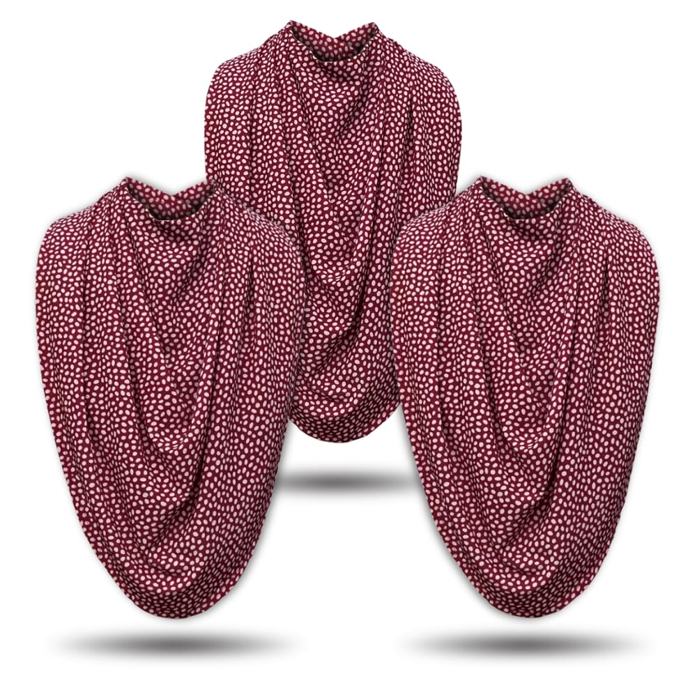 pashmina neck clothing protector burgundy dots pack of 3