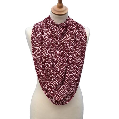 View Pashmina Neck Clothing Protector Burgundy Dots information