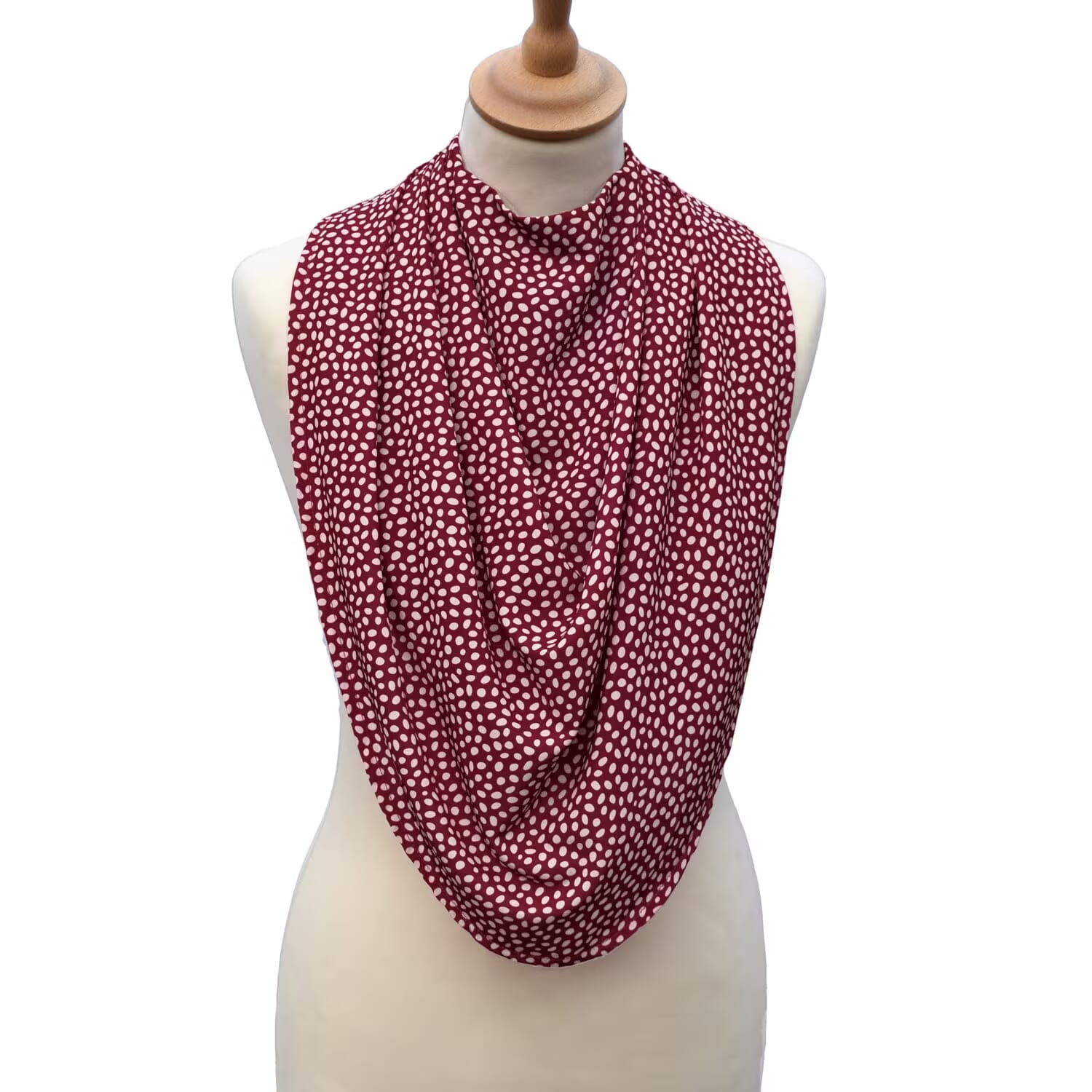 pashmina neck clothing protector burgundy dots