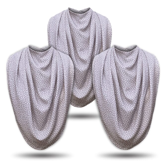 pashmina neck clothing protector grey dots pack of 3