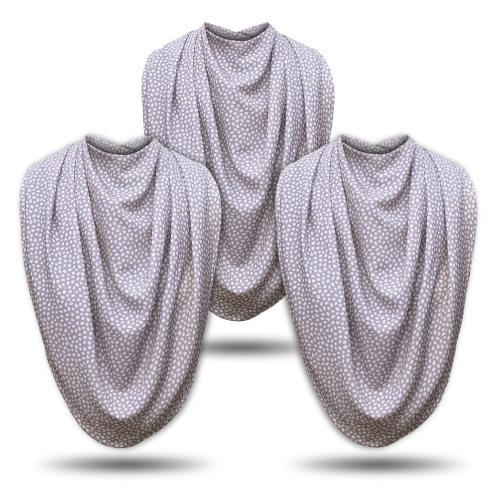 pashmina neck clothing protector grey dots pack of 3
