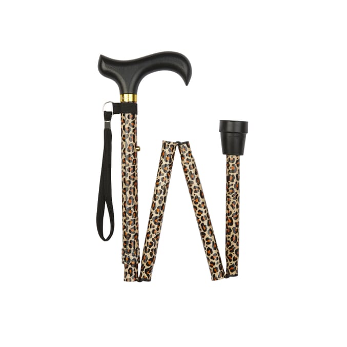 patterned folding stick leopard pattern