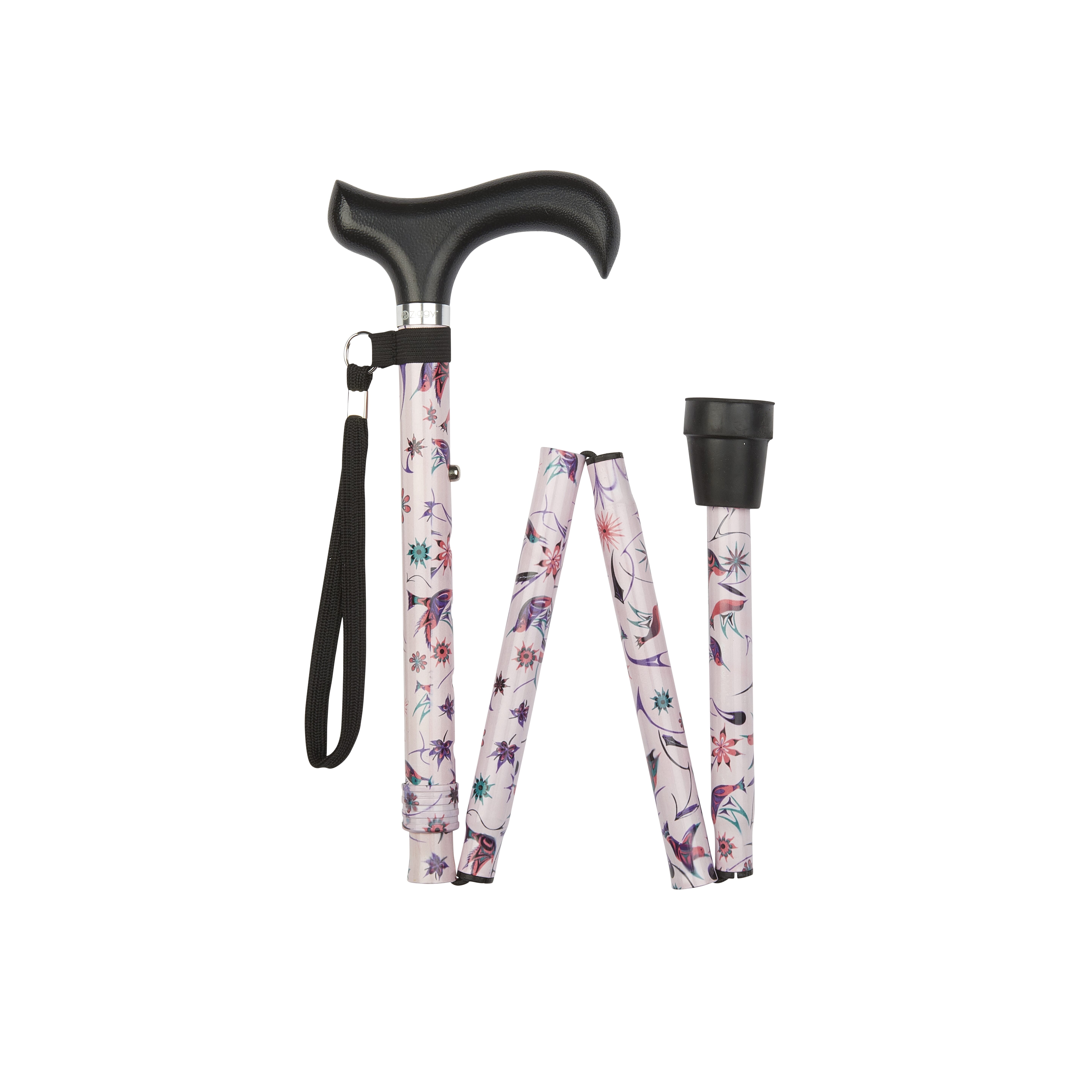 patterned folding stick pink floral pattern