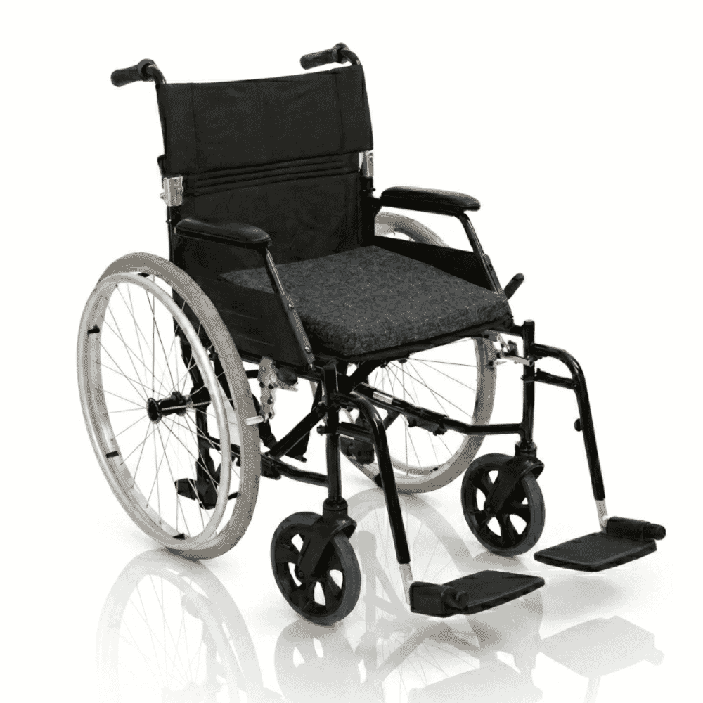pelvic wedge wheelchair cushion on wheelchair