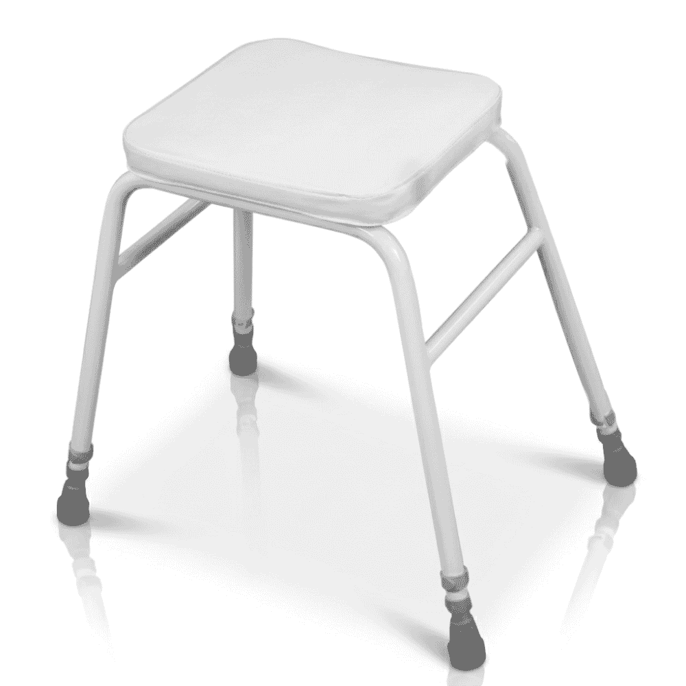 perching stool in white adjustable height