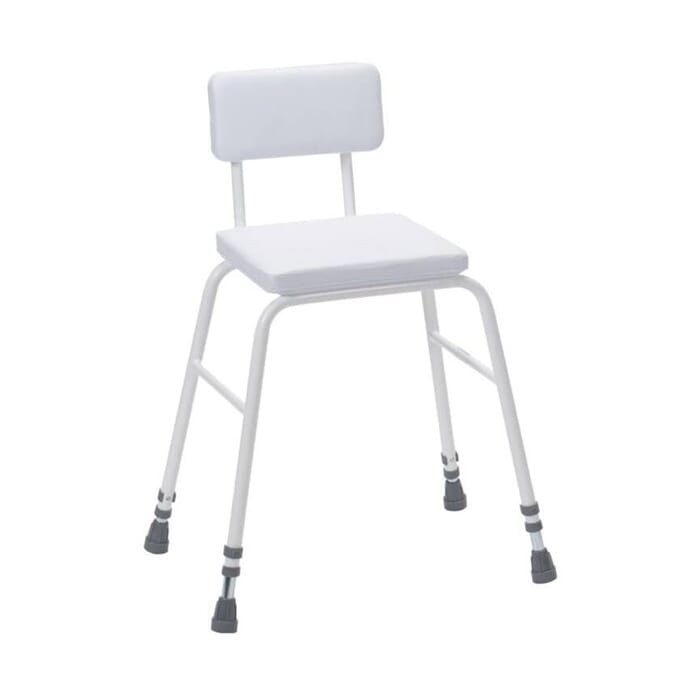 perching stool in white perching stool foam seat back adj height white