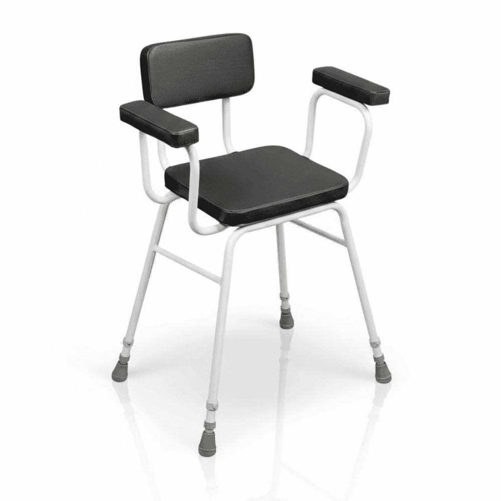 perching stool padded seat back and arms