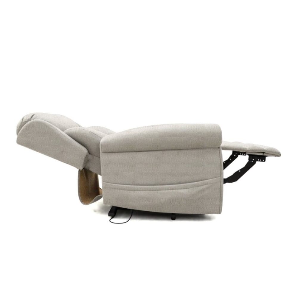 petite dallux nevis dual motor riser recliner chair cream reclining side view