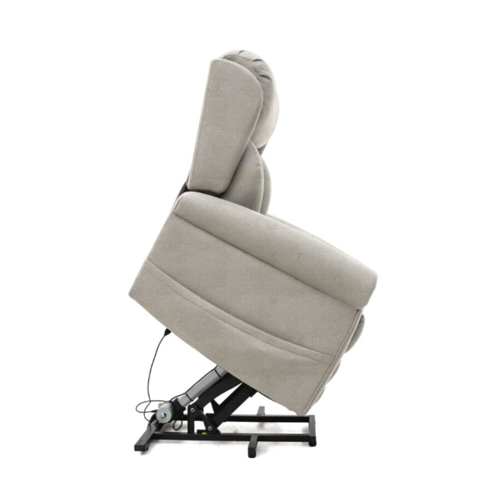 petite dallux nevis dual motor riser recliner chair cream rising side view