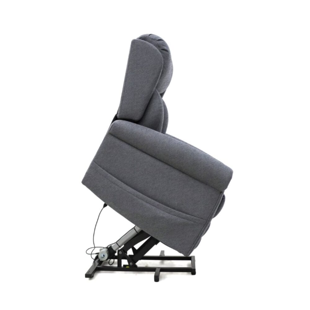 petite dallux nevis dual motor riser recliner chair grey rising side view