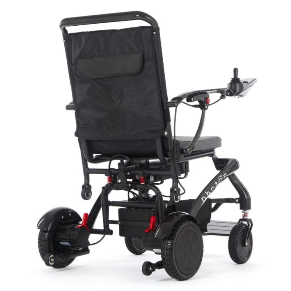 photon carbon fibre electric wheelchair black back