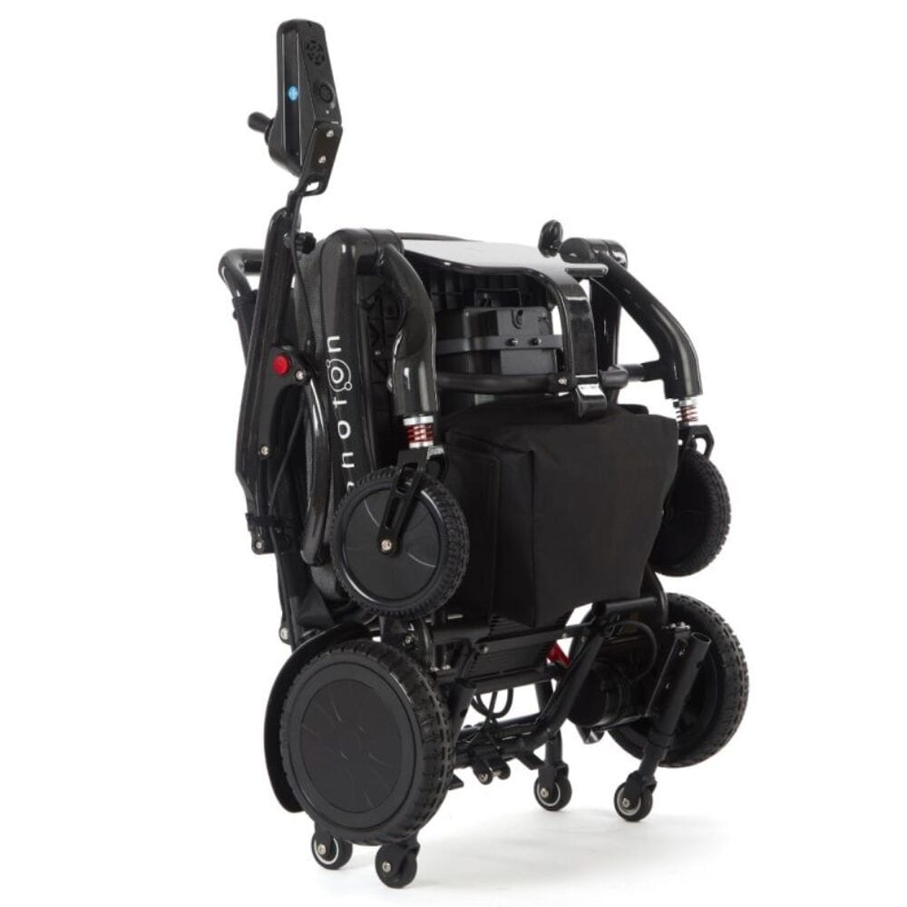 photon carbon fibre electric wheelchair black folded