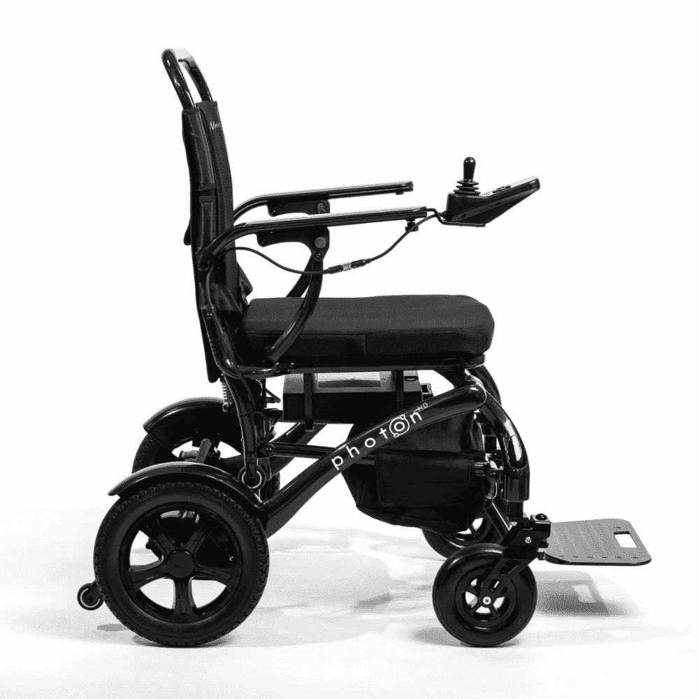 photon hd carbon fibre electric wheelchair side view