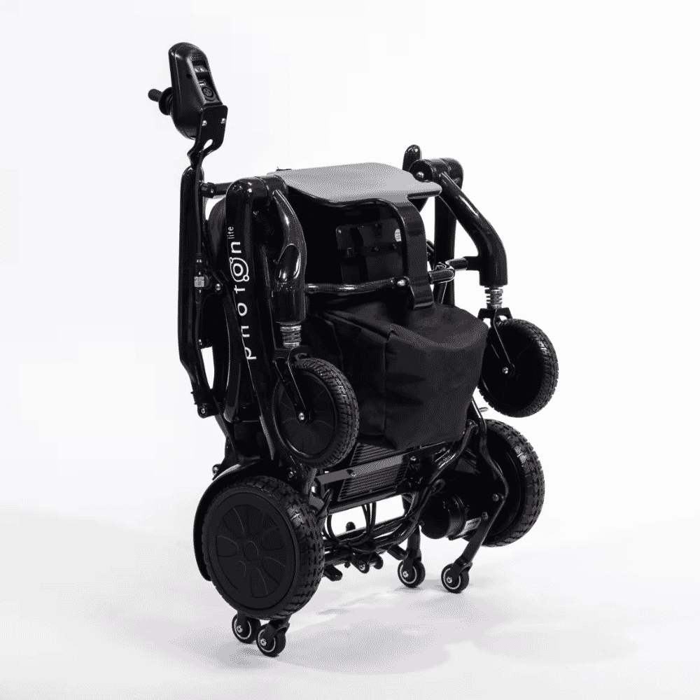 photon lite carbon fibre electric wheelchair folded