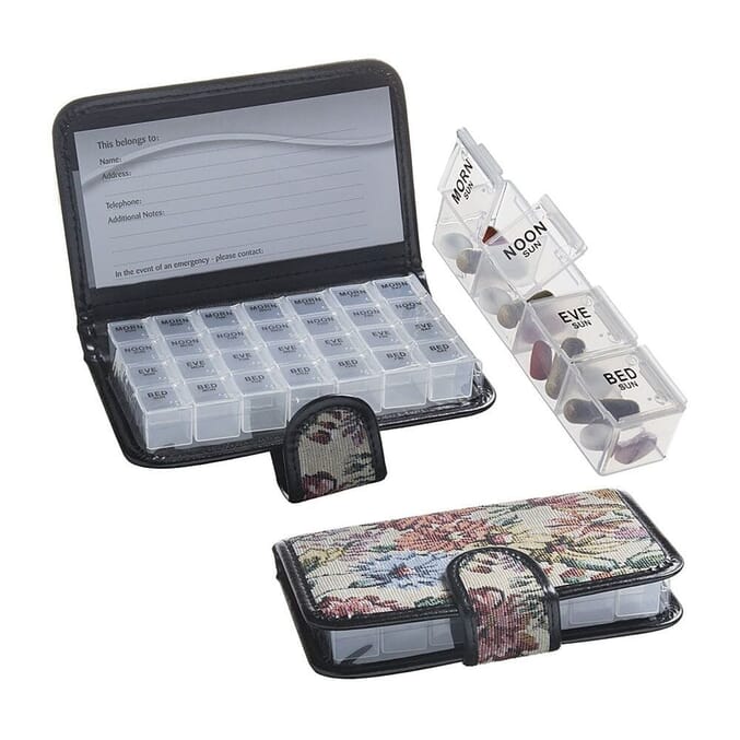 pill organiser tapestry case