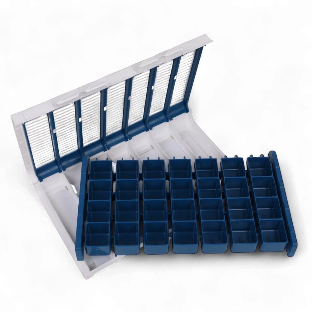 pivotell large pill organiser blue open