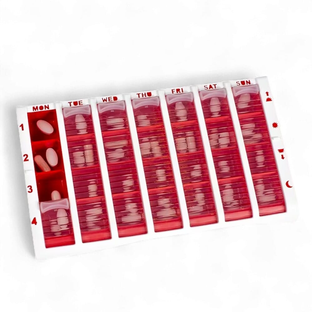 pivotell large pill organiser red