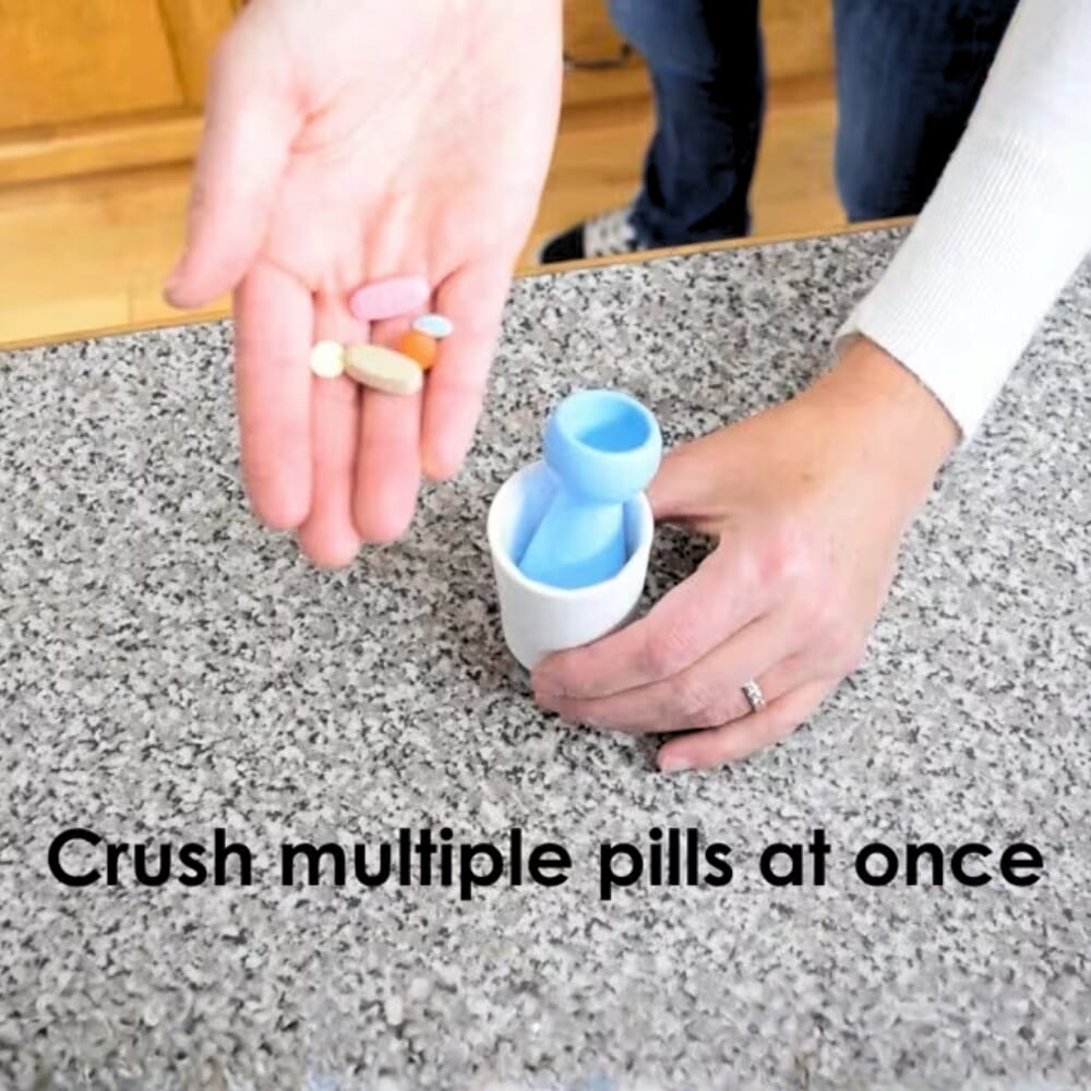 pivotell pill crusher grinder in use