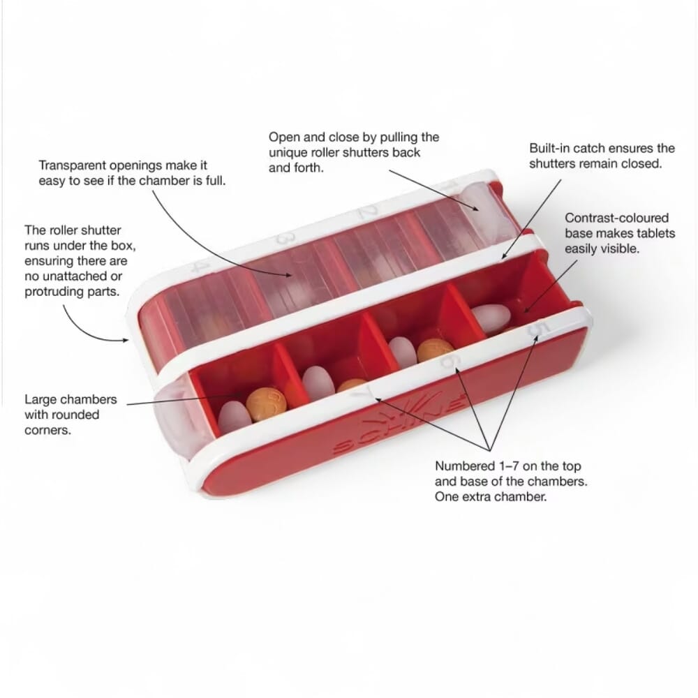 pivotell small pill organiser red features