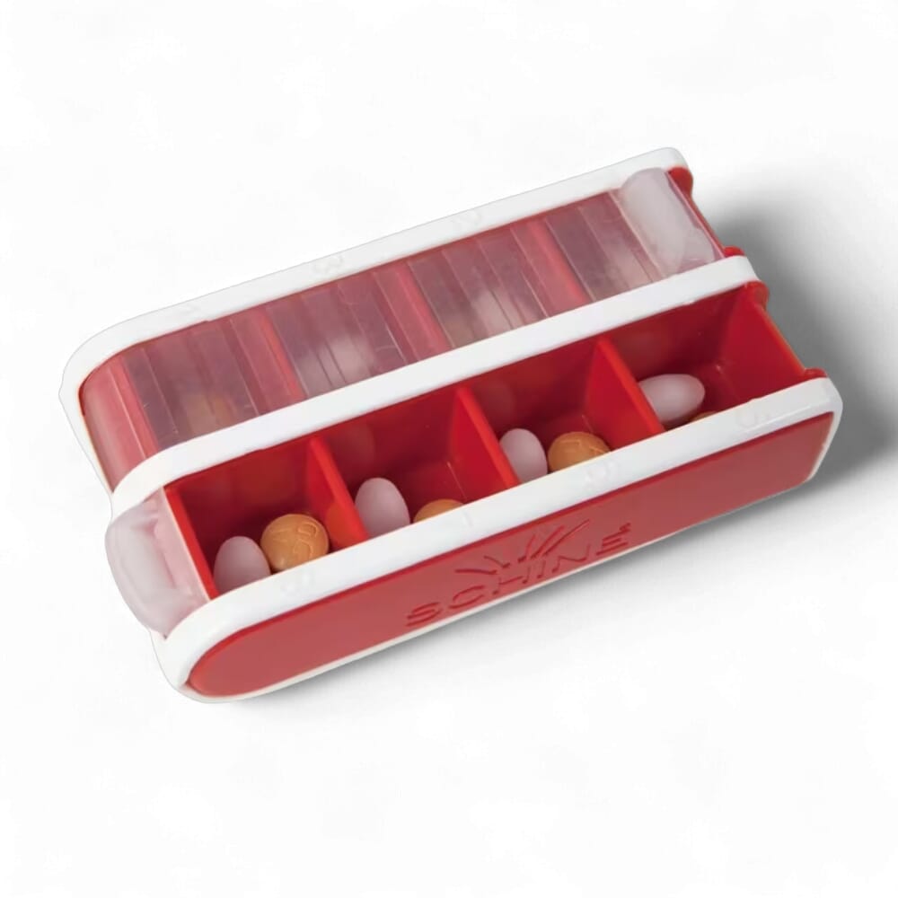 pivotell small pill organiser red open