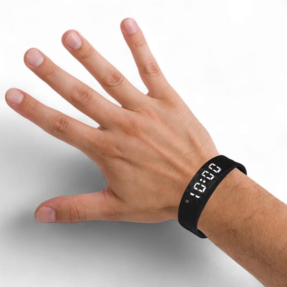 pivotell vibratime pill reminder alarm watch black on wrist