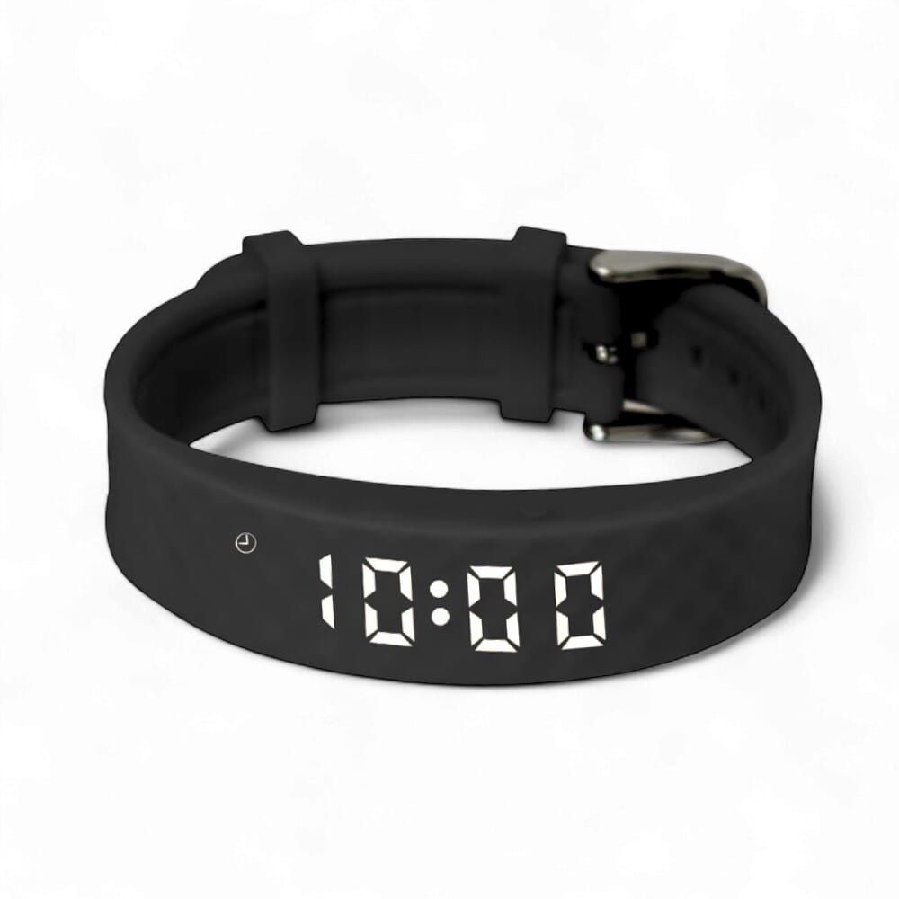 pivotell vibratime pill reminder alarm watch black side