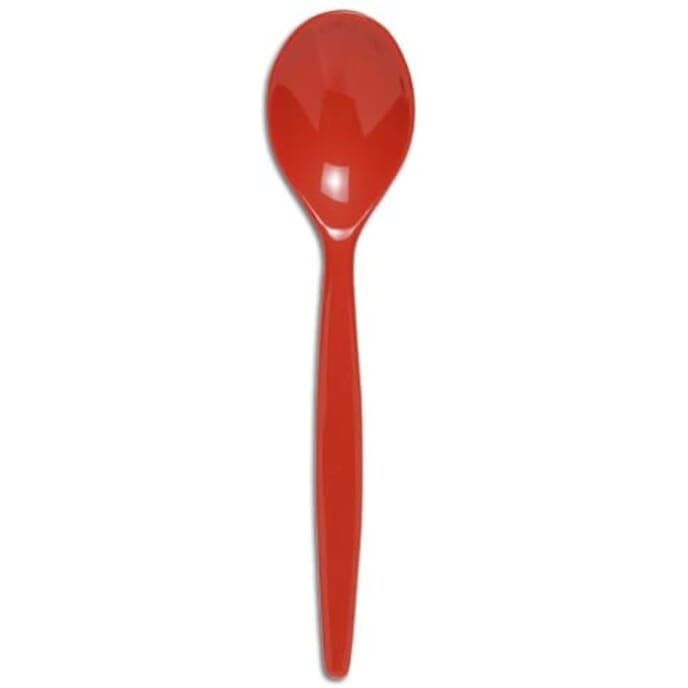 plastic anti bac spoon red