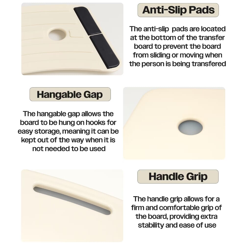 plastic curved transfer board features
