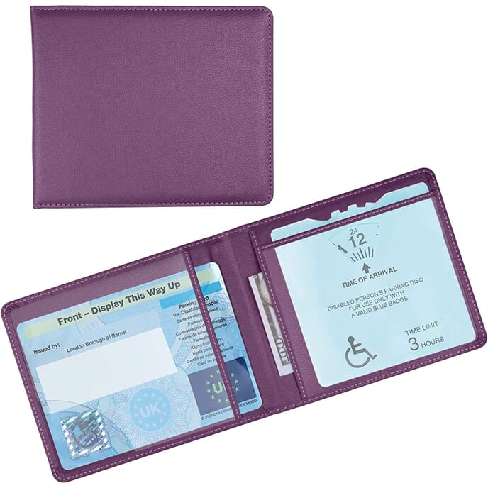 plastic disabled badge wallet purple