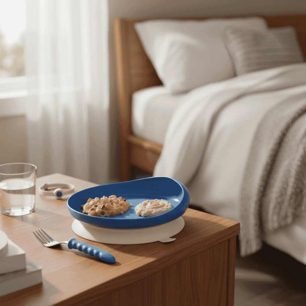 plastic scooper plate with suction base lifestyle