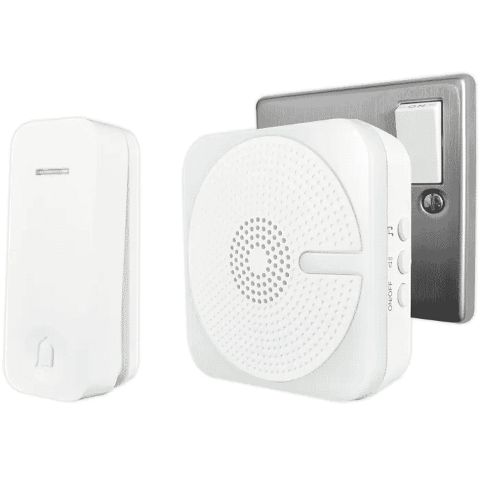 plug in door bell with kinetic push white