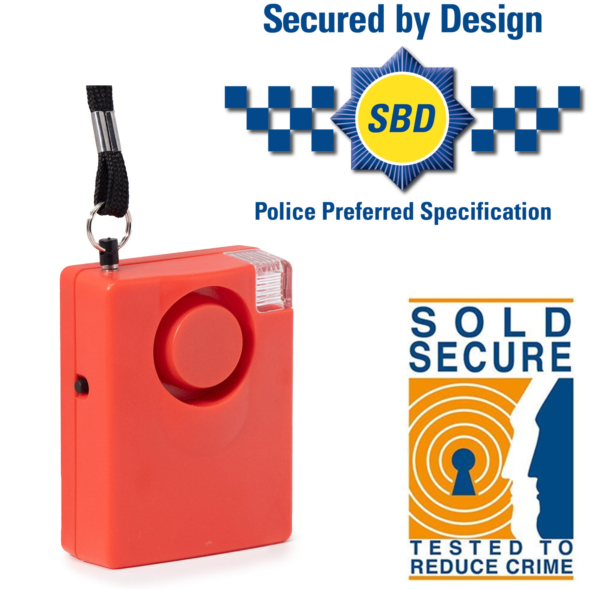 police preferred personal alarm with torch at angle